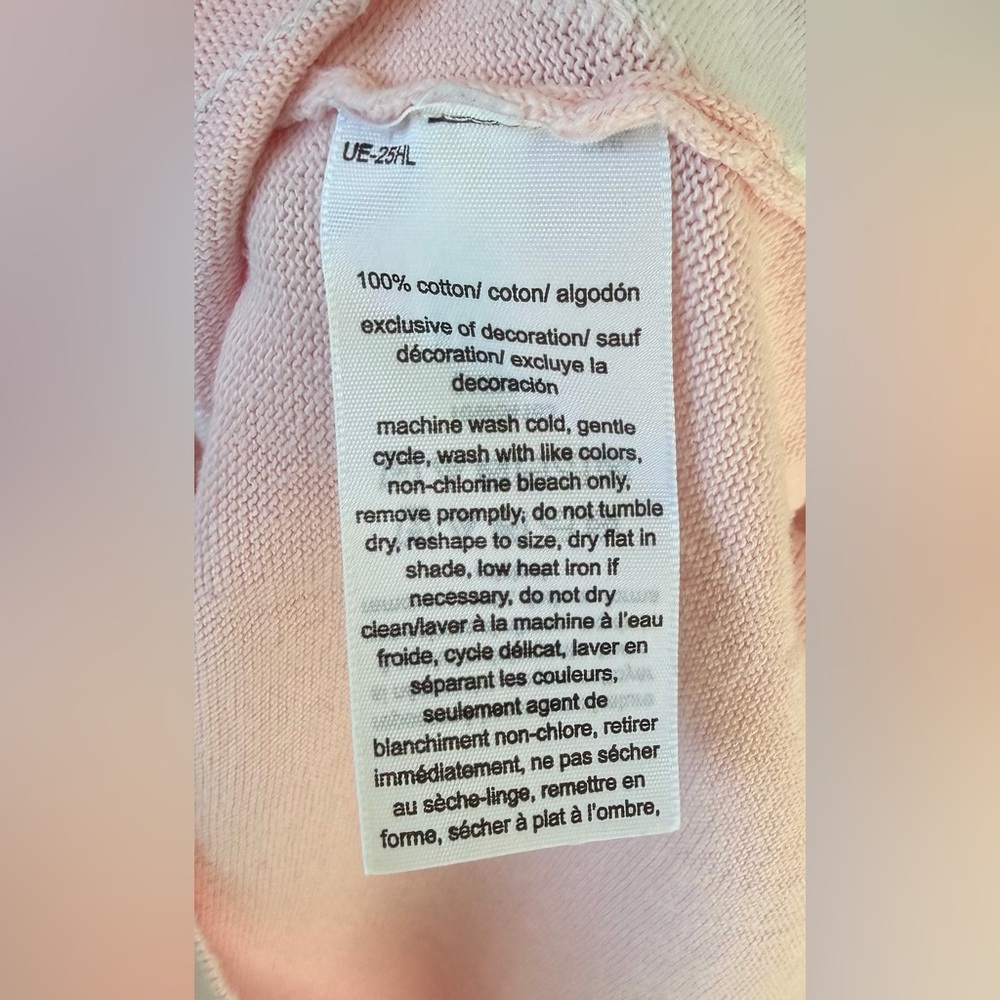 Tommy Hilfiger Light Pink and White Argyle V-Neck Sweater - Picture 3 of 5